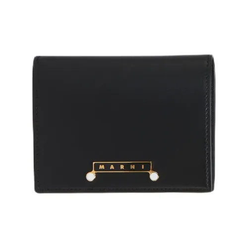 MARNI Телячья кожа Кошелек Стандартный Женский Черный