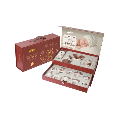 Disney Mickey Mouse Family Baby Soothing Squeeze Play Bibs Погремушки Коробка 1-2 Штуки Набор Развивающие игрушки