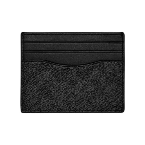 COACH Canvas Телячья кожа Держатель для карт Мини Мужской Угольный серый и Черный