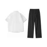 Белая рубашка + черные штаны [сатиновый эффект с draping]