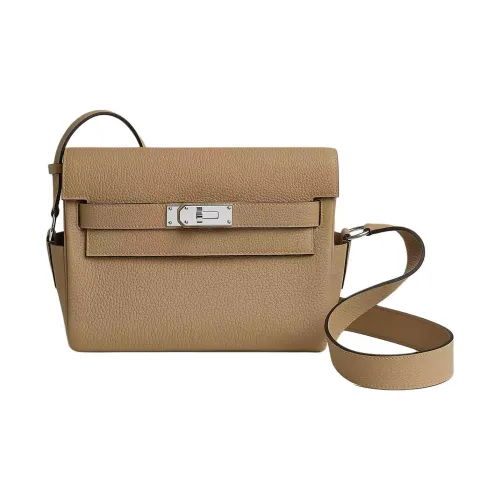HERMES Kelly Messenger Сумка через плечо из коровьей кожи Togo Женская 1C Poussiere Земляной тон