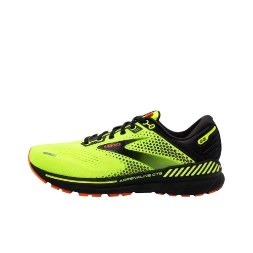 Brooks Adrenaline GTS 22 Устойчивые к истиранию Низкие Беговые кроссовки Мужские Черные Зеленые