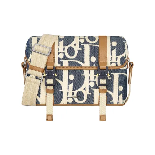 DIOR Hit The Road Хлопок Курьерская сумка Сумка через плечо Стандартная Мужская Синий Бежевый Коричневый