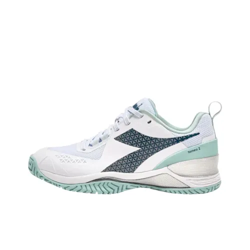 DIADORA BLUSHIELD TORNEO 2 Устойчивый к истиранию Низкий Топ Повседневные Беговые кроссовки Женские Белый Зеленый