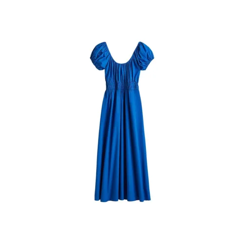 H&M Blue Женские Короткие Платья с Рукавами