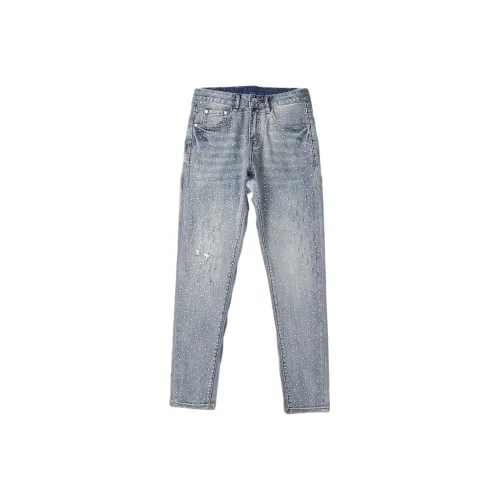 MH Светло-синие мужские джинсы