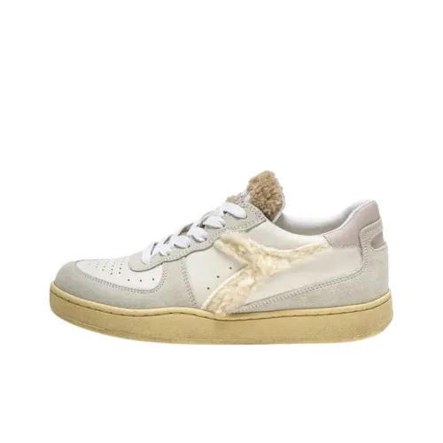 Diadora Mi Basket Аbrasion Resistant Низкие Кроссовки для Скейтбординга Женские Бежево-Серые