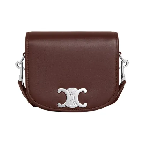 CELINE TriompheBesace Телячья кожа Сумка через плечо Мужская Коричневая