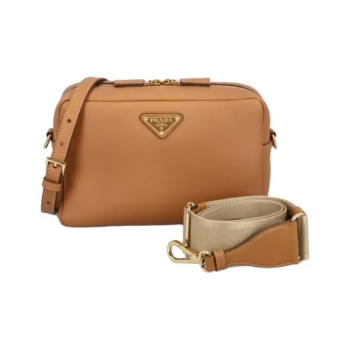 PRADA Сумка через плечо из коровьей кожи женская коричневая