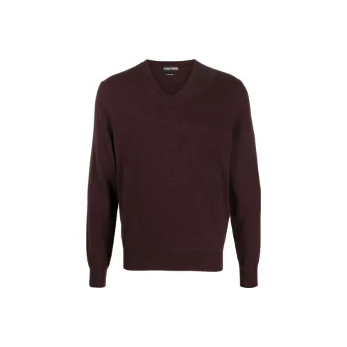 TF Кашемир Свитер Мужской Темно-Красный