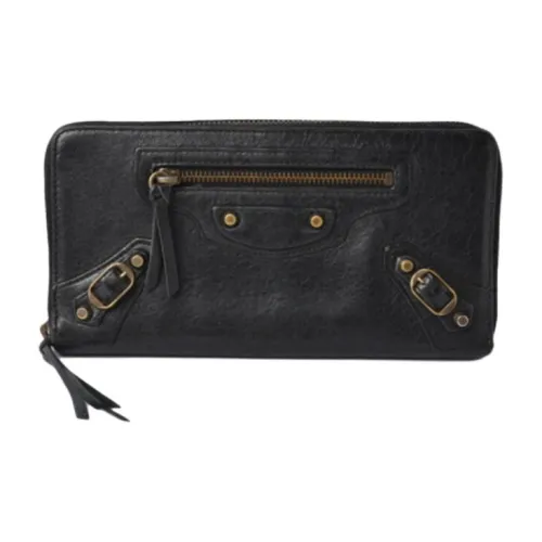 Balenciaga Sheepskin Держатель для карт и кошелек стандартный унисекс черный