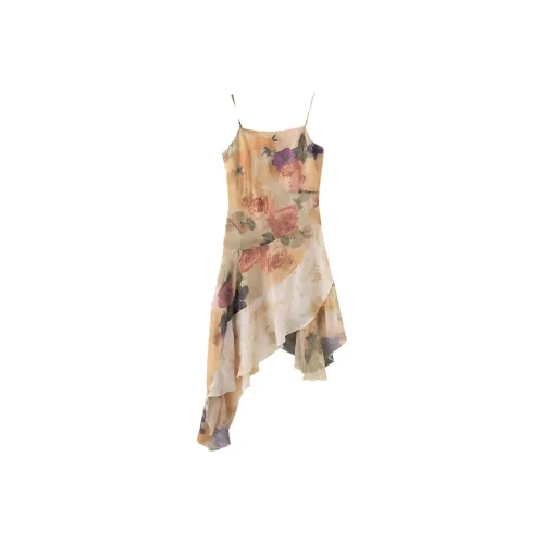 VKXOW Винтаж Нерегулярное Платье Женские Слиплатья