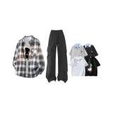 3 Пачка [Gray + Black Pants + Casual T-Shirt]