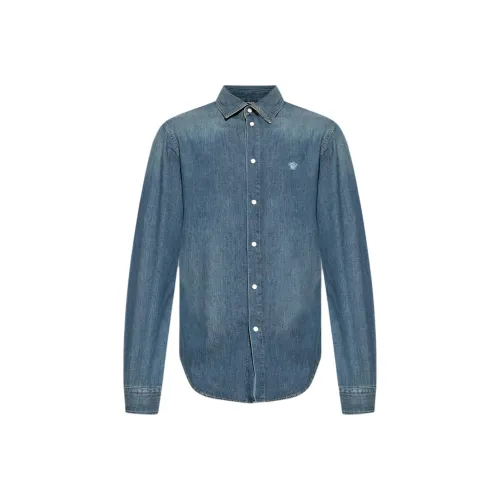 VERSACE Рубашка Мужская Морской Синий