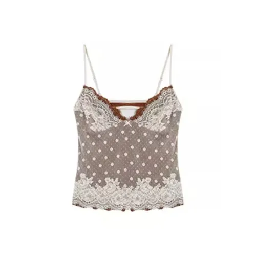 HeartyBite [Кофе] 3D-эффект Кружево Камисоль Женская Камисоли