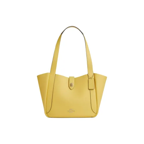COACH HadleyTurnlock Двойная сторона кожаная тоут сумка сумка для покупок плечевая сумка большая женская желтая