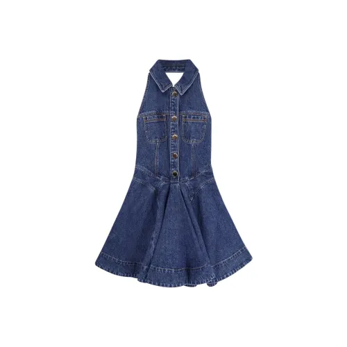 Self Portrait Без рукавов Платье Женское Синее