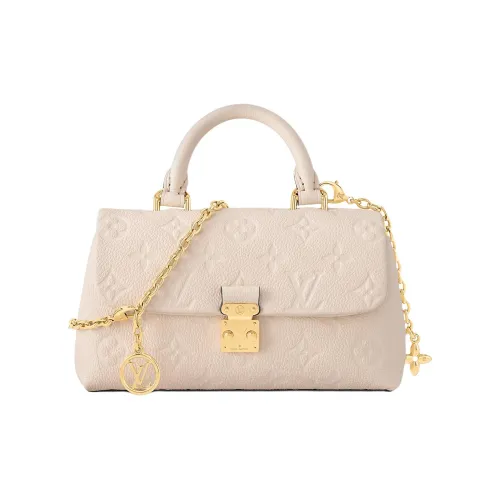 LOUIS VUITTON Madeleine Тисненая крупнозернистая текстура кожи коровы Сумка через плечо Сумка Extra Mini Женская Экрю