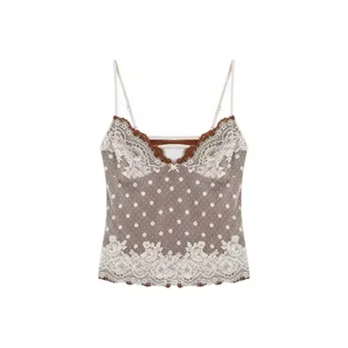 PZGE [Кофе] 3D-эффект Кружево Камисоль Женская Камисоли