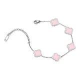 Романтический браслет с четырехлистным клевером (розовый)