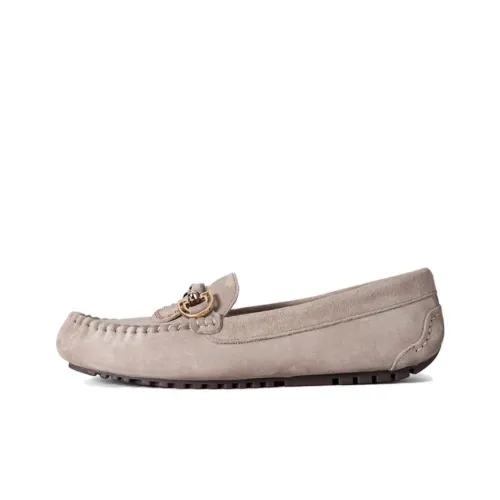 OZZEG Лоферы с резиновой подошвой женские из овцы серого цвета