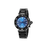 Чёрный корпус, синий циферблат