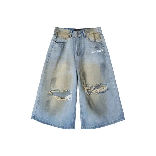 SUPERHEY Ледяной синий Унисекс Джинсовые шорты