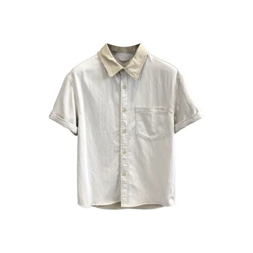 YGQPZHZ Хаки Серый Цвет Мужская Рубашка