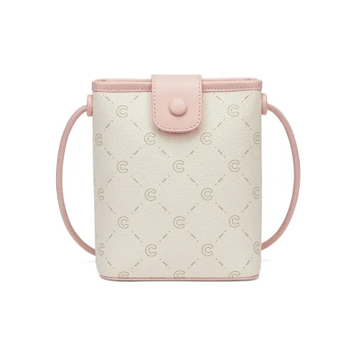 CORALDAISY Сумка через плечо из синтетической кожи женская бежевая и розовая