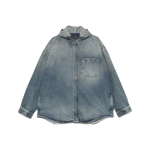 Balenciaga Рубашка Свободного кроя Мужская Синяя