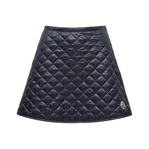 MONCLER Diamond Quilted Mini Skirt Повседневные короткие юбки Женские Морской синий