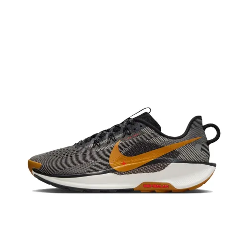 Nike Pegasus Trail 5 Устойчивый к истиранию Низкий Топ Повседневная Длинная дистанция Спринт Беговые кроссовки Мужские Черный Серый