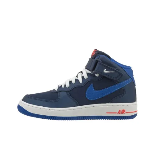Nike Air Force 1 Abrasion Resistant MID Топ Детские Скейтбординги Морской синий Подростки