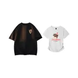 Чёрный свободный крой + белый с утяжкой на талии