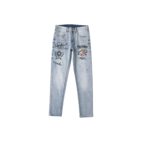 MH Светло-синие мужские джинсы