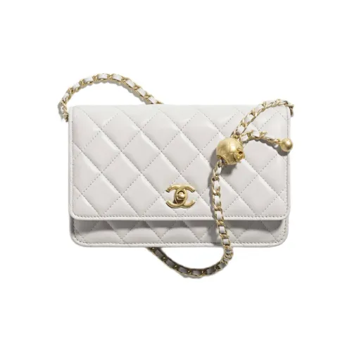 CHANEL Кошелек из овечьей кожи сумка через плечо стандартный женский светло-серый