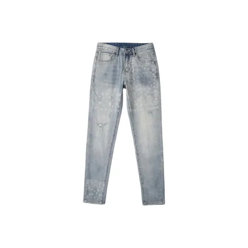 MH Светло-синие мужские джинсы