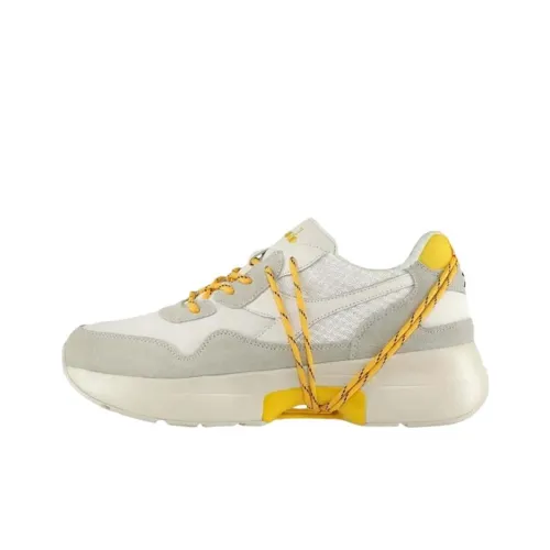 DIADORA N9000 Устойчивые к истиранию низкие беговые кроссовки унисекс белые желтые