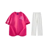 Комплект одежды (Розовая Красная футболка + Белые Серые штаны Фотиния)