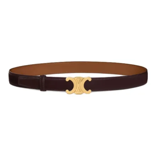 CELINE Кожа Металл Кожаные ремни Женские Коричневый Ширина 2,5CM