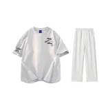 Комплект одежды (Белая серая футболка + Белые серые штаны для повседневной носки)