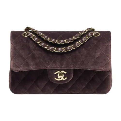 CHANEL Велюр Плечевая сумка Маленькая Женская Темно-Коричневая