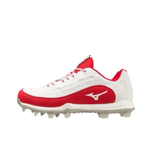 Mizuno 9 Spike Advanced Устойчивые к истиранию Низкие Кроссовки для тренировок Женские Белые Красные