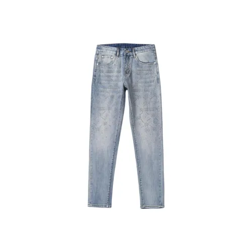 MH Светло-синие мужские джинсы