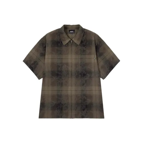 HUF Коричневые унисекс рубашки