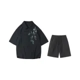 Комплект одежды (Черная рубашка + Черные шорты)