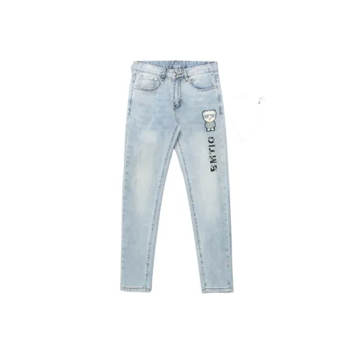 MH Светло-синие мужские джинсы