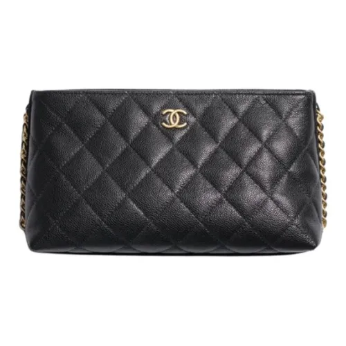 CHANEL Блестящий Телячья кожа Клатч Женские Черный