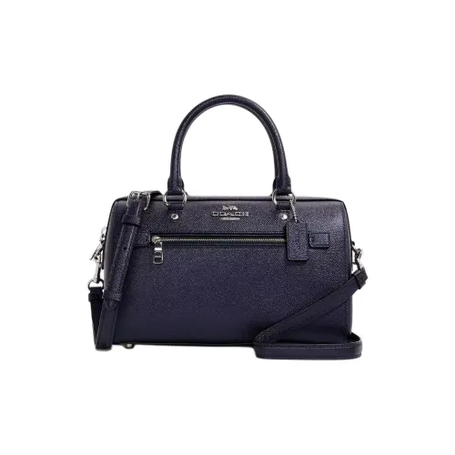 COACH Rowan Twill Leather Shoulder Bag Crossbody Bag Shoulder Bag Large Women's Navy Blue