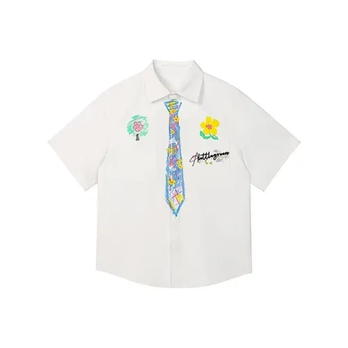 Bug small green Белый Унисекс Рубашки